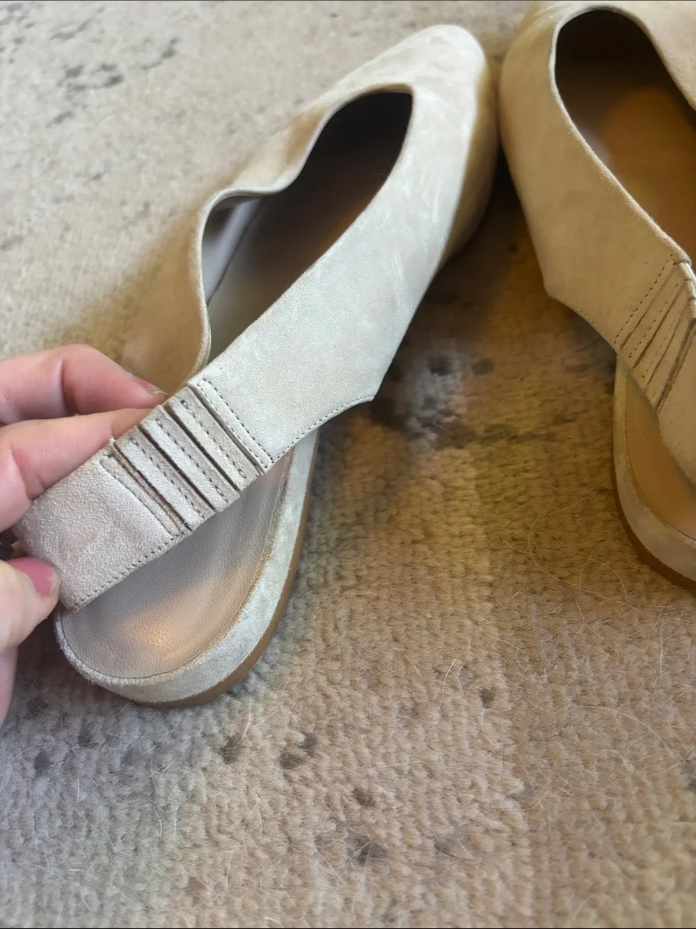 Everlane almond shape toe beige suede Sling backs - size 11 - Picture 5 of 6